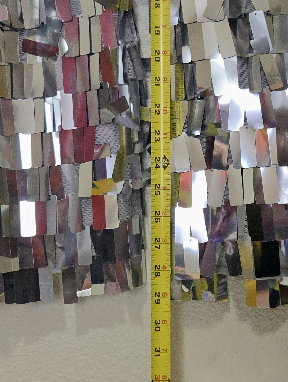 AKIRA Label Val Sequin Pant in Silver - Elastic Waistband - High Raise - Size 1X - Picture 7 of 12